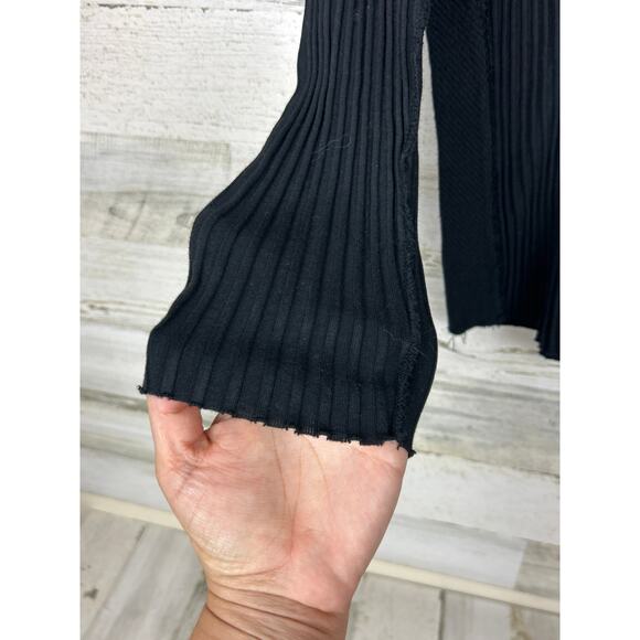 Indie Peace Women’s M Black Handmade Long Sleeve Boho Hoodie Top Rare NEW - Picture 3 of 6